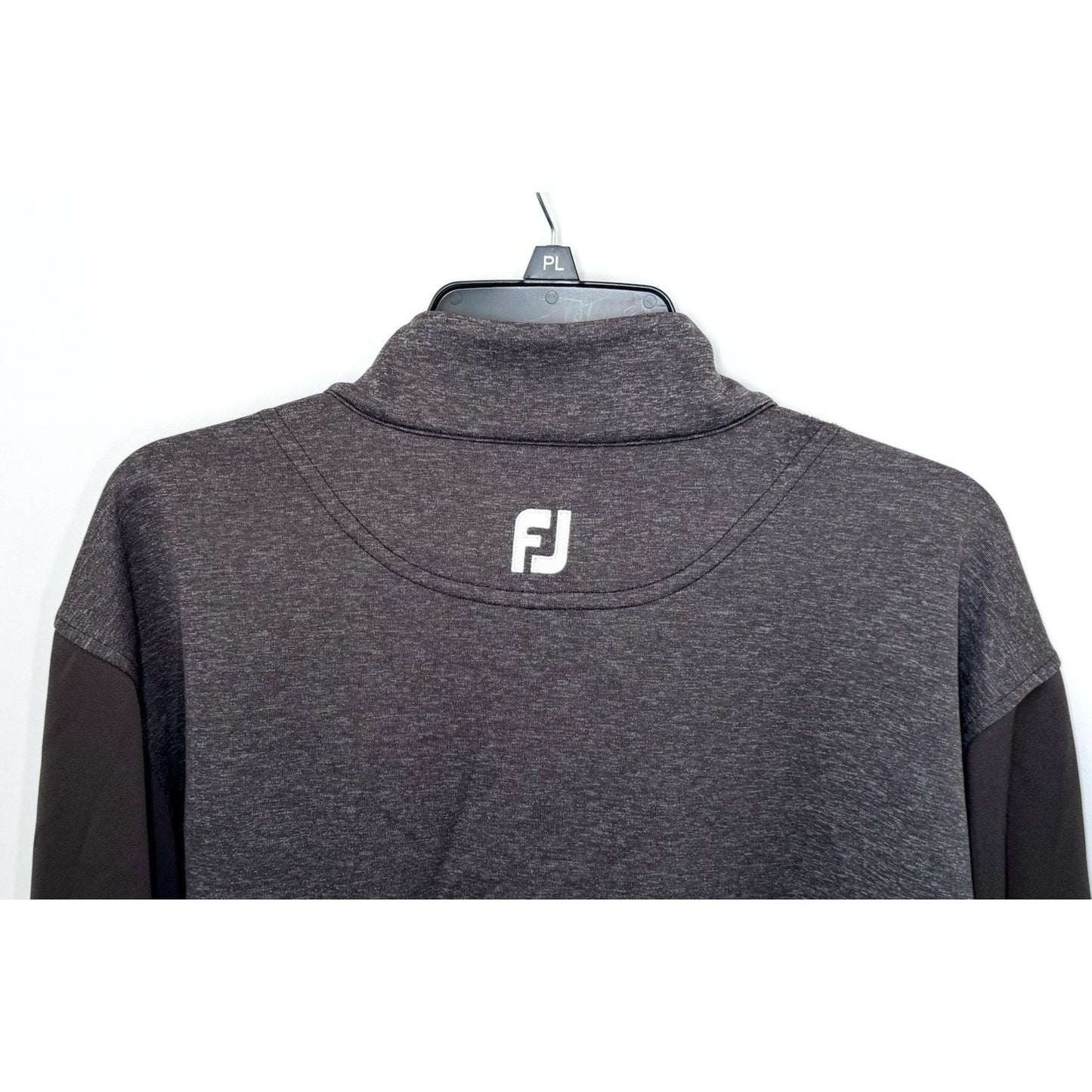 FootJoy XL Heather Yoke Half-Zip Golf Pullover Mid-Layer Black Gray Glen Oaks