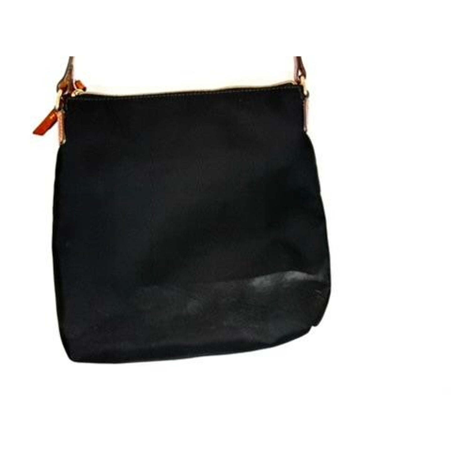 Dooney & Bourke Nylon Crossbody Bag Black Leather Trim Messenger Shoulder Purse