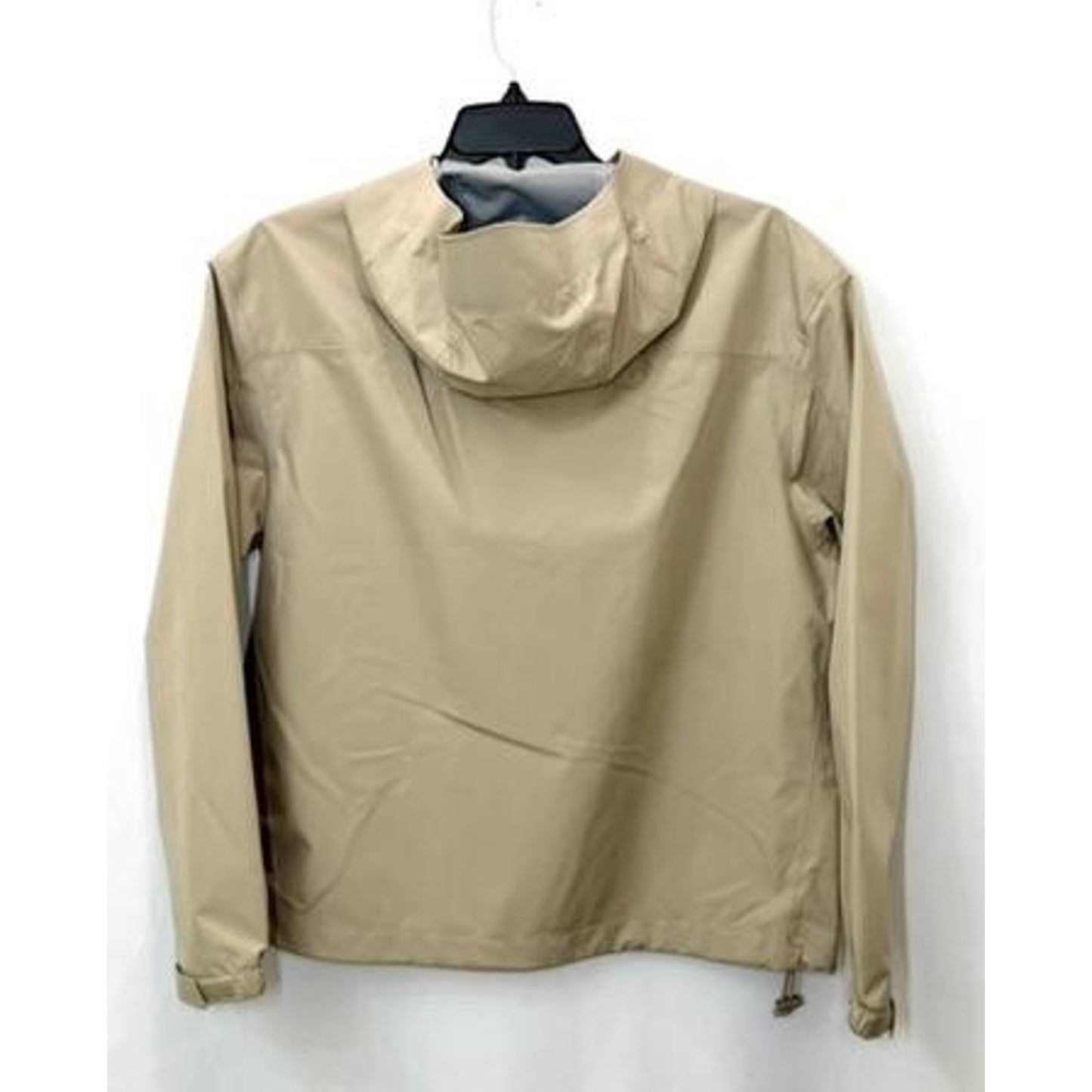 Calvin Klein Mens Large Beige Hooded Windbreaker Jacket Water Resistant Full Zip