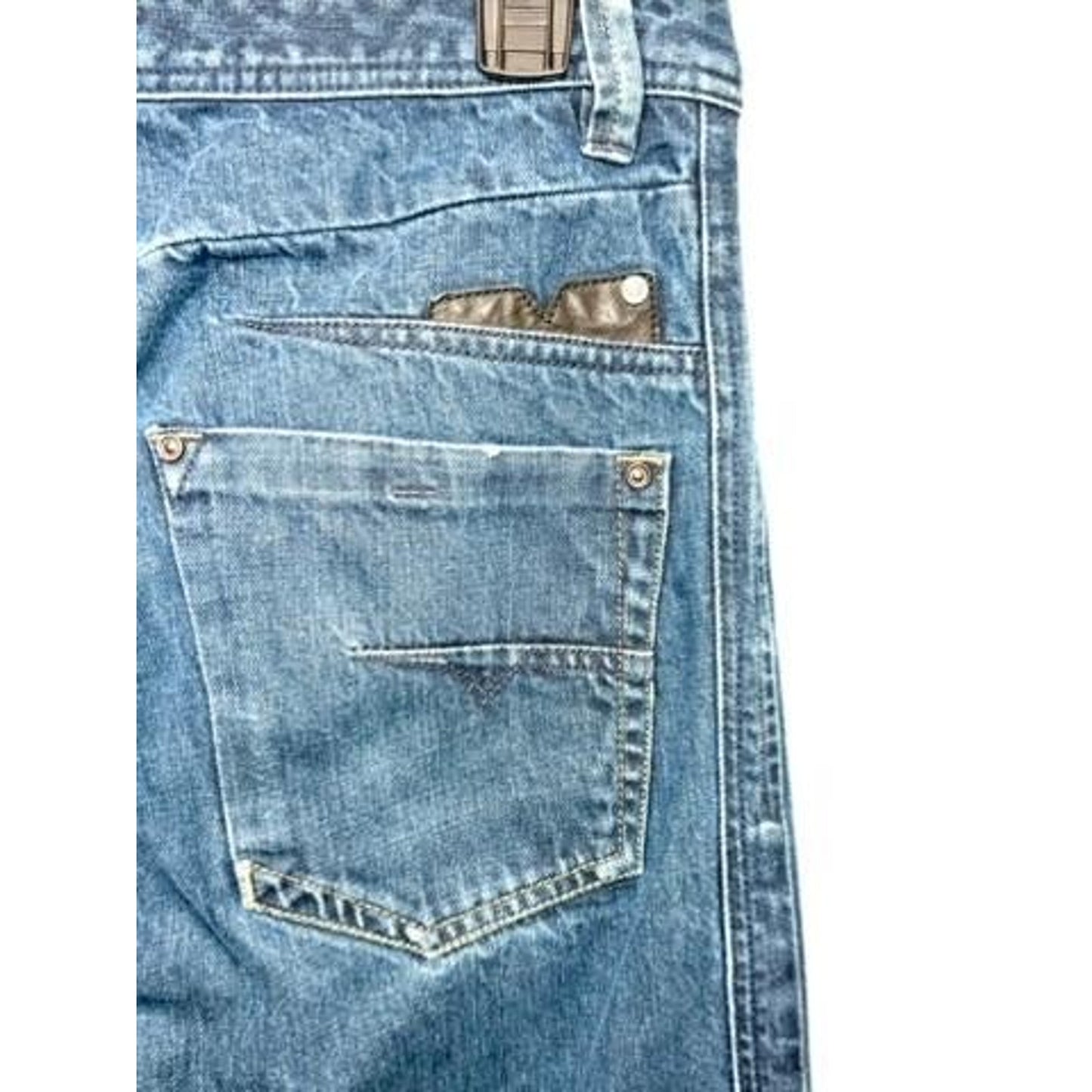 Diesel Darron Jeans Mens 34x34 Blue Denim Wash 0081L Tapered Cotton Morocco