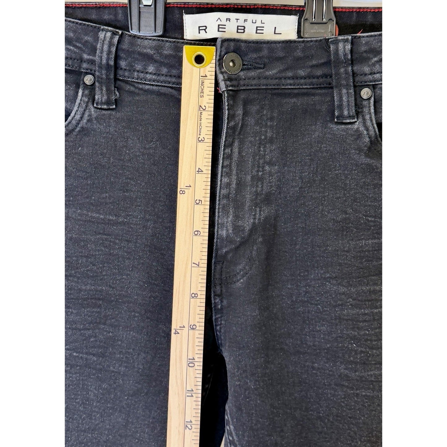 Artful Rebel Jeans Mens 34x32 Black Jax Slim Fit Straight Leg Stretch NWOT