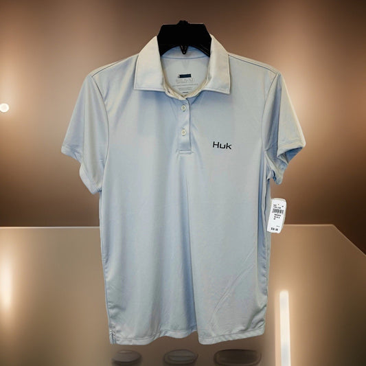 NWT Huk Women’s Performance Golf Polo Shirt Gray Size M Medium | New With Tags