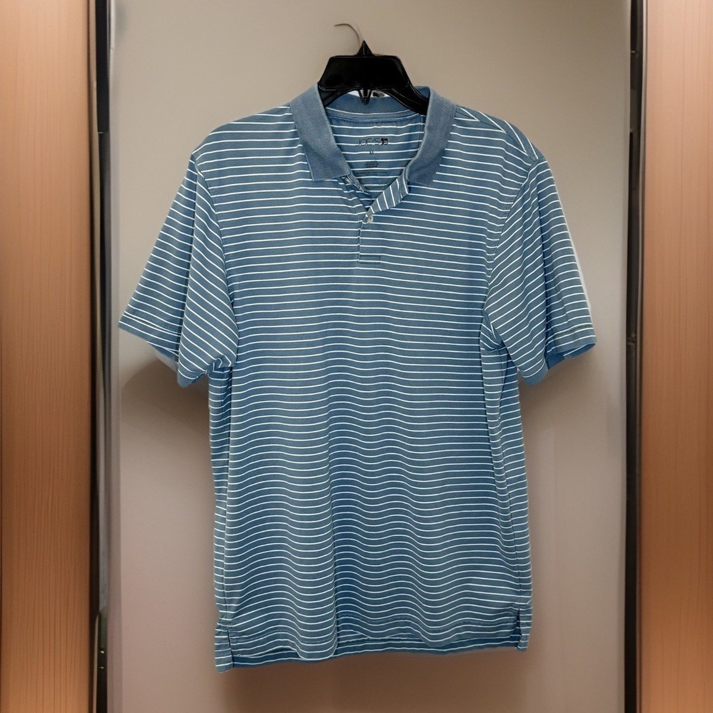JOE'S JEANS Men's Medium Grey Heather Short Sleeve Stripped Polo Stretch