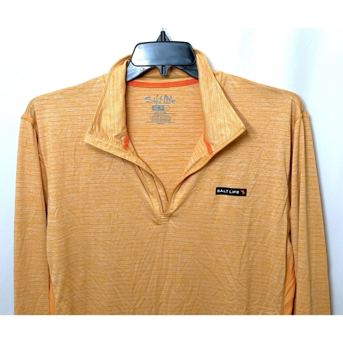 Salt Life Performance SLX Uvapor 1/4 Zip Pullover Orange Size L (Missing Zipper)
