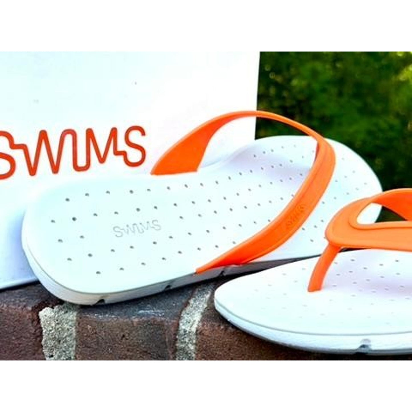 Swims Breeze Thong Sandal Mens Size 10 Orange White Gray Flip Flops 21287-589-10