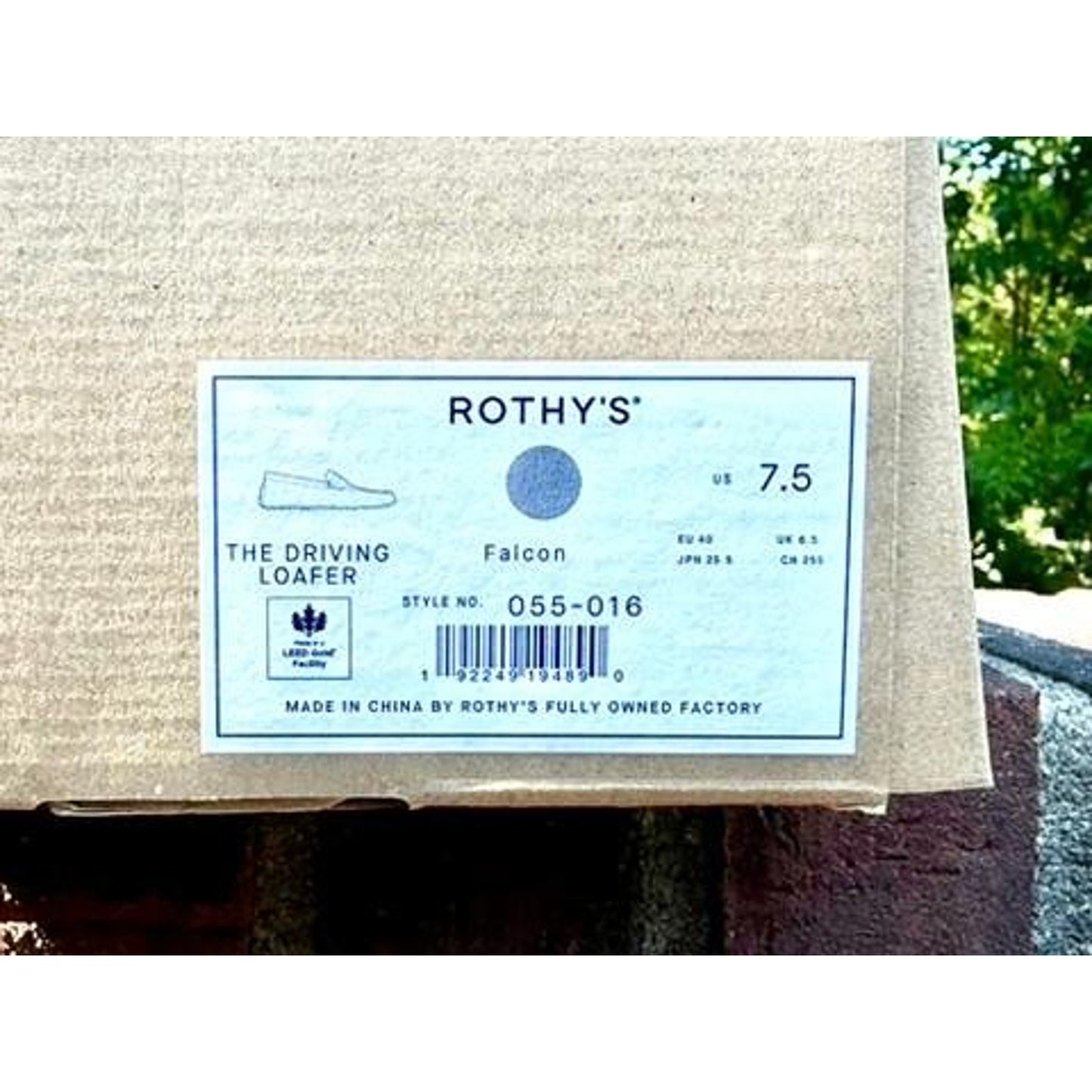 Rothys The Driving Loafer Falcon Grey Knit Slip On Shoes Womens Size 7.5