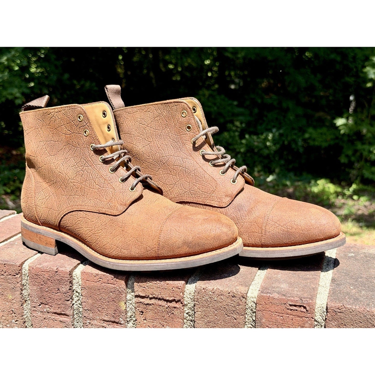 TAFT The Dragon Men Boots Size 10 Rust Brown Textured Leather Cap Toe NIB 952029