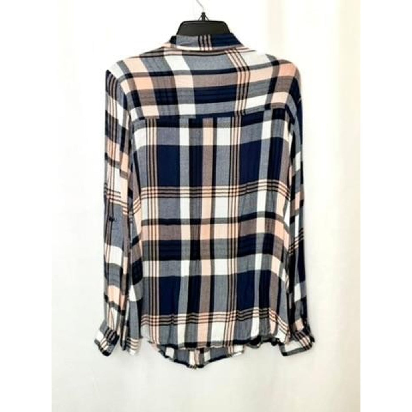 Lot of 2 Womens Plaid Flannel Button Up Shirts Passport L Eden Olivia