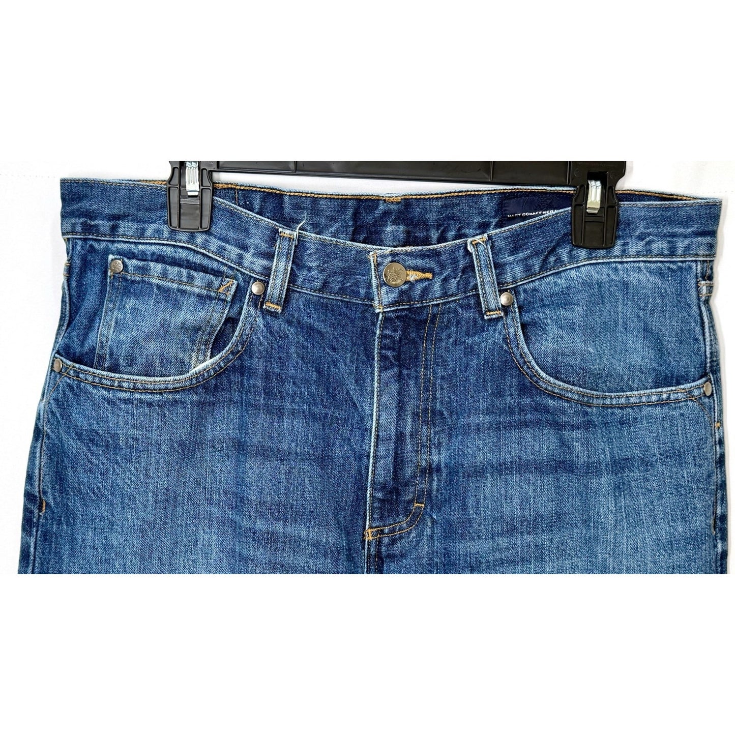 Hart Schaffner Marx Mens Jeans 34x30 Blue Wash Straight Leg Denim Pants