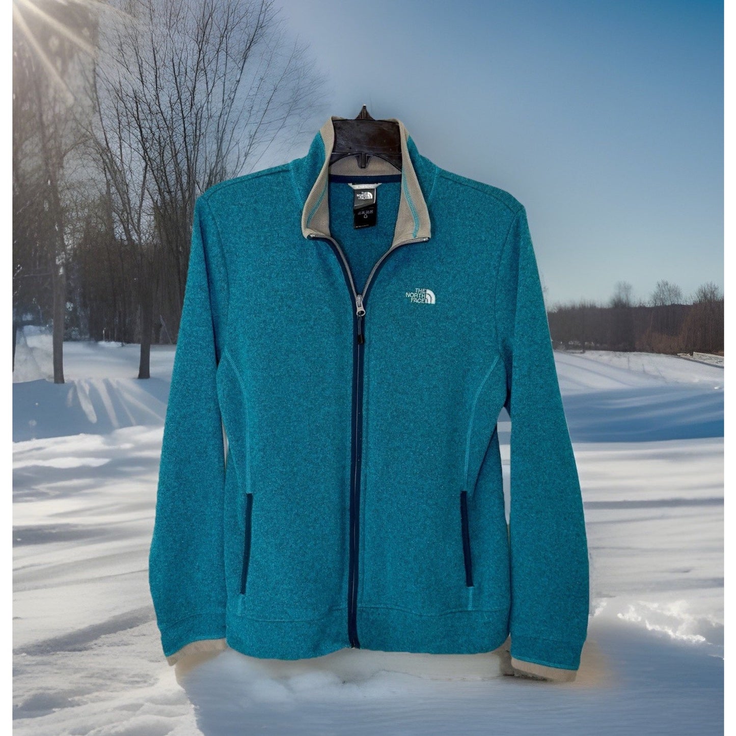 The North Face Women's Full Zip Fleece Jacket - Green - Size Large