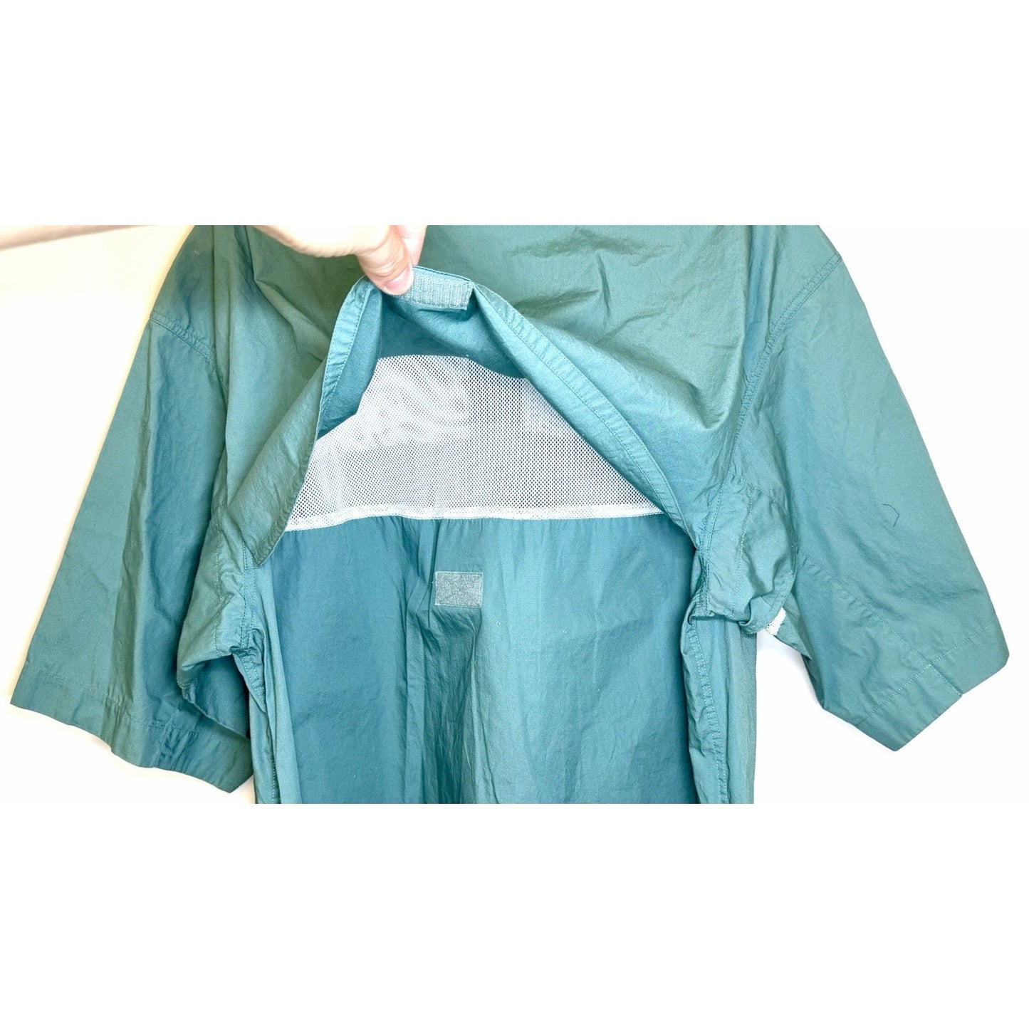 Bimini Bay Short Sleeve Vented Outdoor Fishing Shirt Light Blue Teal Men's Large