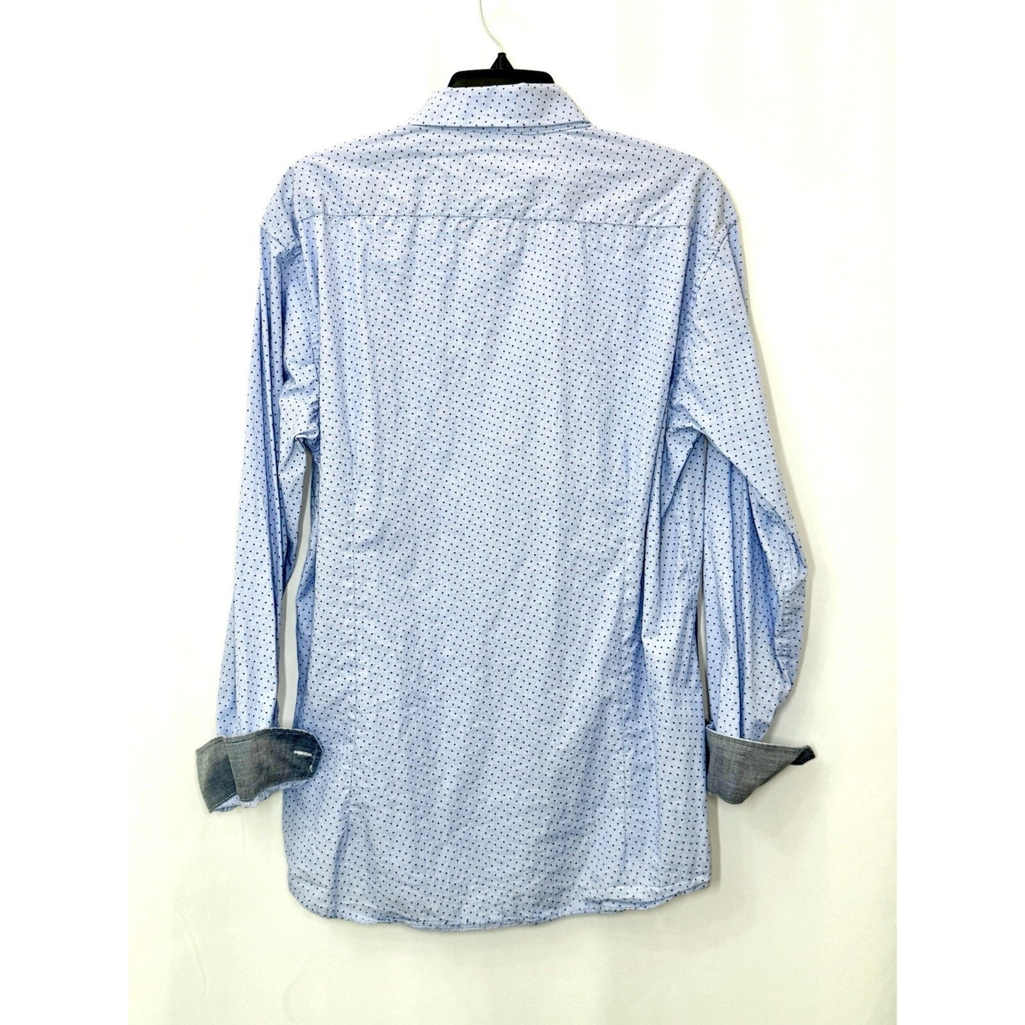 Steel & Jelly London Mens XL Flip Cuff Long Sleeve Button Front Dress Shirt Blue