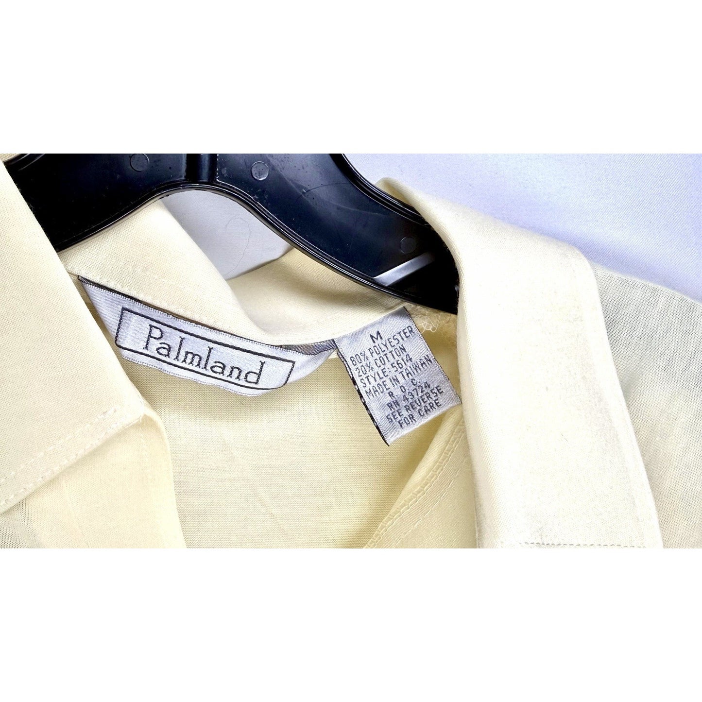 VTG Palmland Polo Men’s Medium Bright Yellow With Embroidered Fish