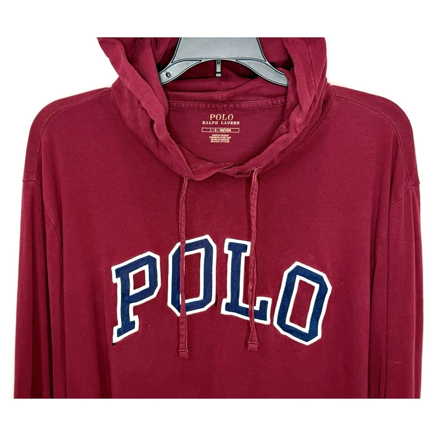 Ralph Lauren Polo Long Sleeve Hoodie Tee - Maroon - Men’s Size Large - SEE PICS!
