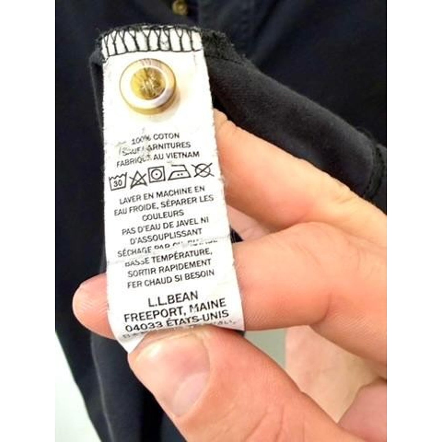 LL Bean Henley Shirt Mens XL Black Short Sleeve Traditional Fit Cotton Tee