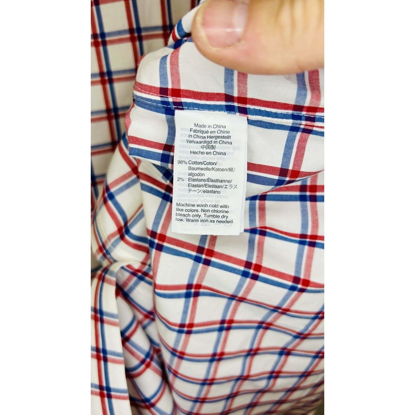 J.Crew Flex Wrinkle Free / Red/Blue Checkered Button Up / Men’s Large 16-16 1/2