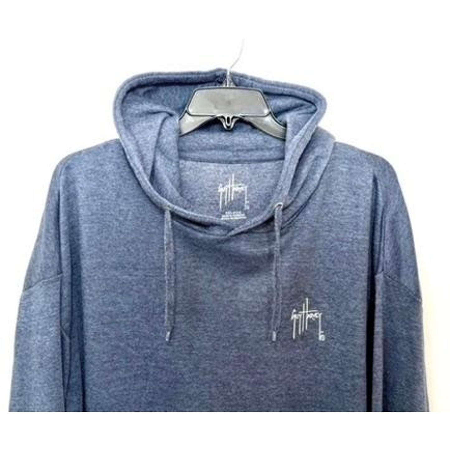 Guy Harvey Hoodie Mens XXL Blue Heather Marlin Tuna Mahi Mahi Fishing Sweatshirt