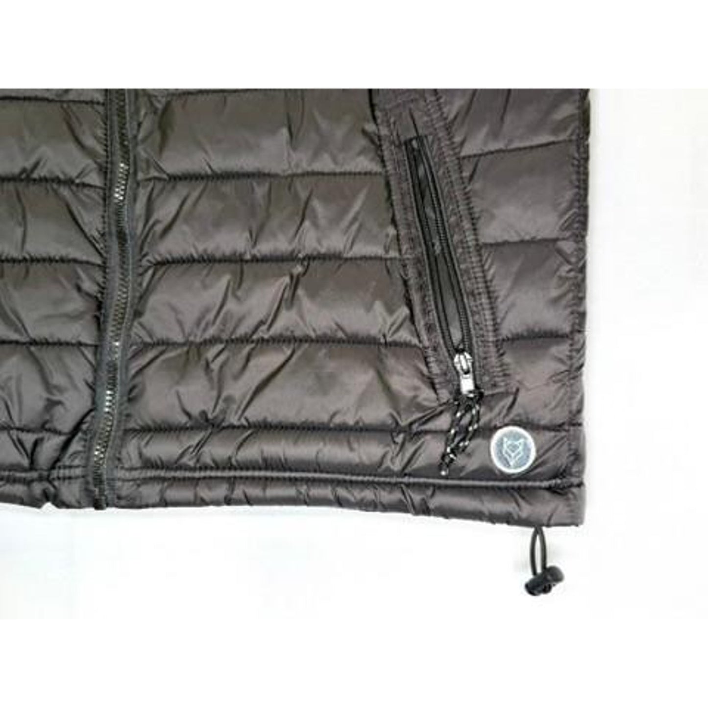 Prince & Fox Puffer Vest Mens Medium Black Full Zip Quilted Sleeveless Jacket