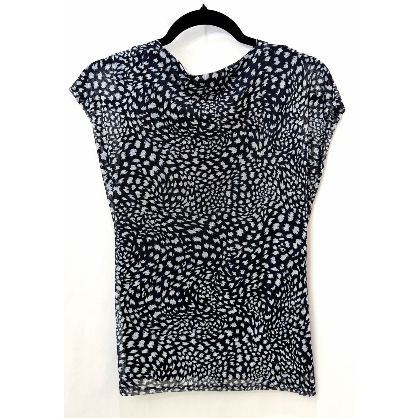 NWT Women’s ANNE KLEIN Black Polka Dot Jersey Sleeveless Top Size Medium