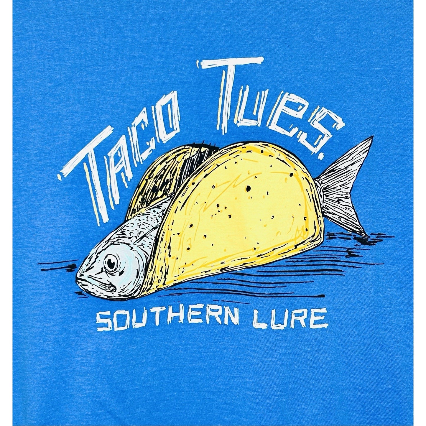 Southern Lure “Taco Tuesday” Blue Graphic T-shirt - Women’s Medium