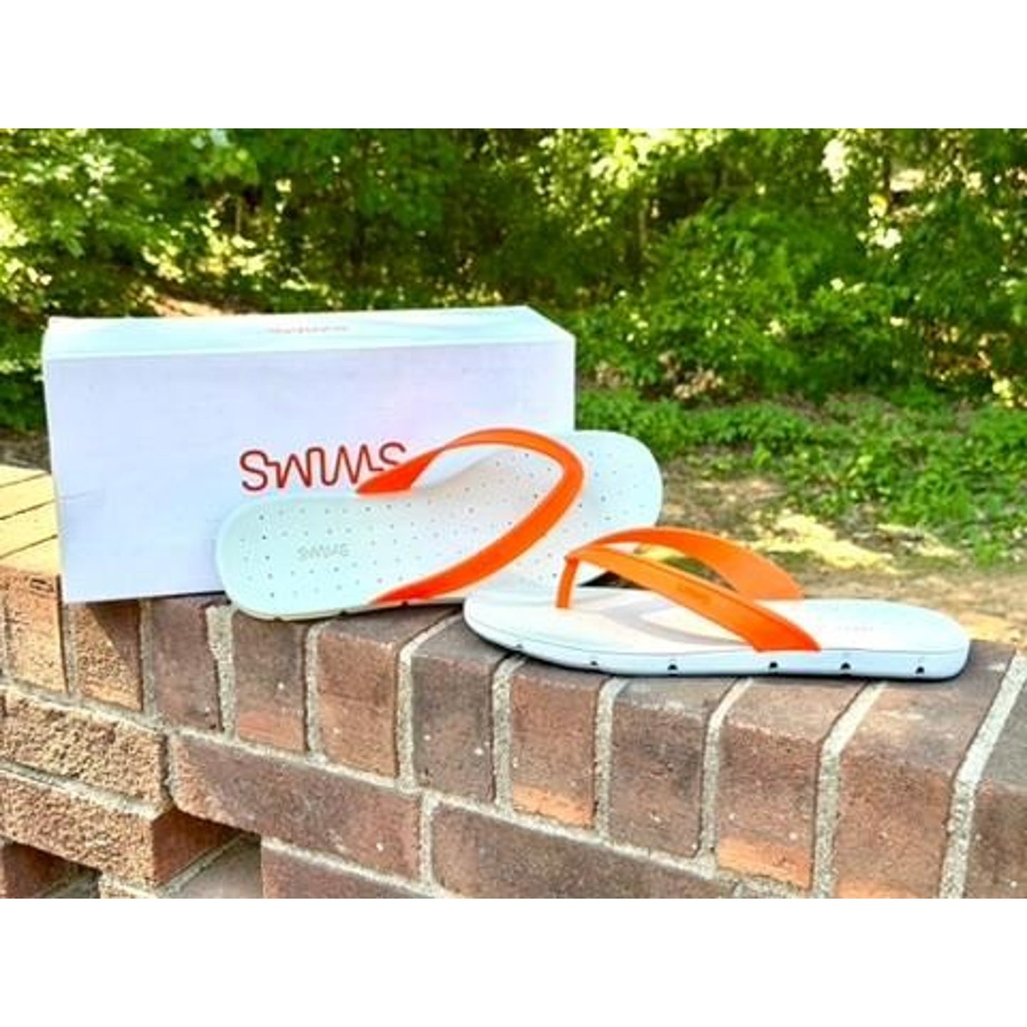 SWIMS Breeze Thong Sandal Mens Size 11 Orange White Gray Flip Flop 21287-589-11