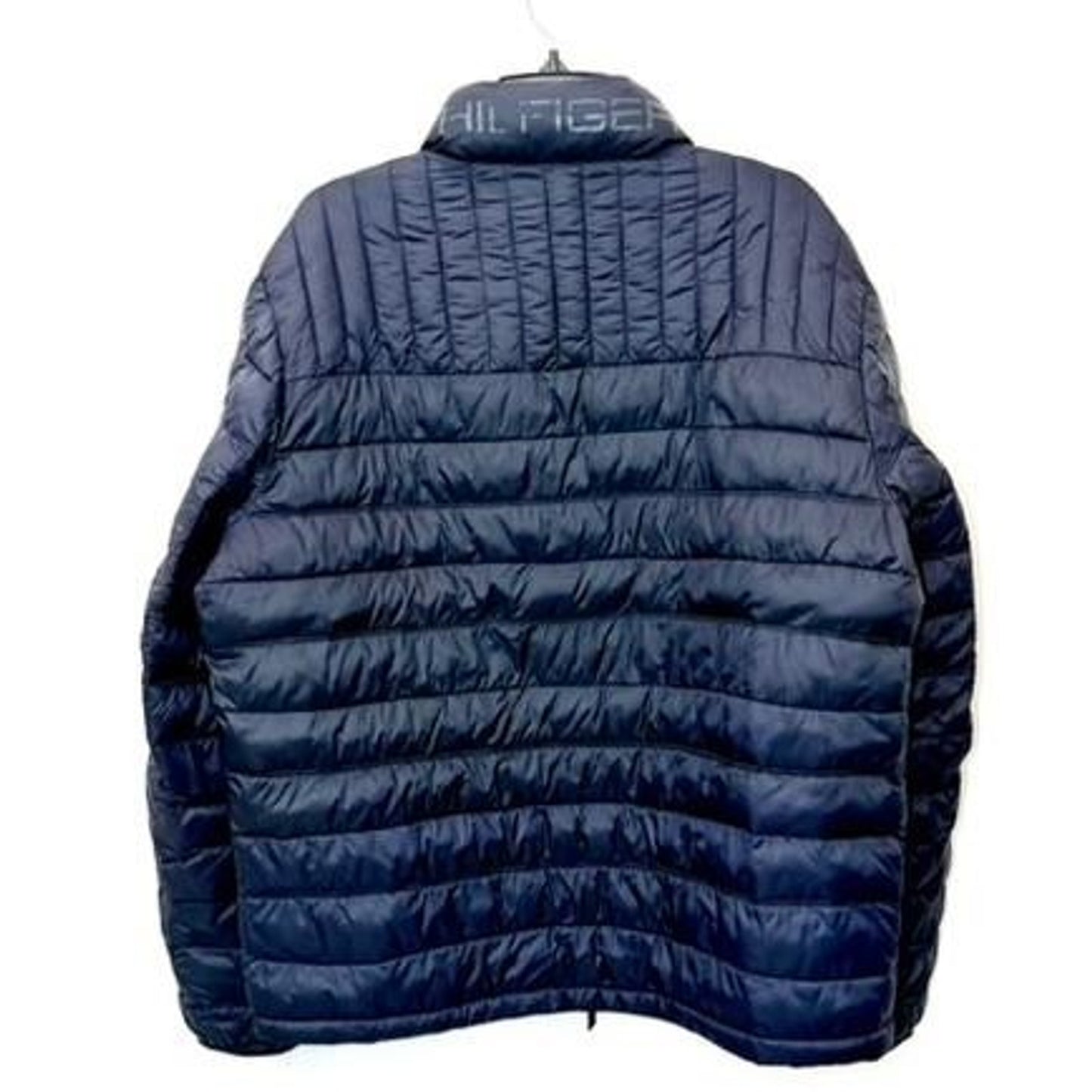 Tommy Hilfiger Puffer Jacket Mens XL Navy Blue Packable Quilted Full Zip Coat