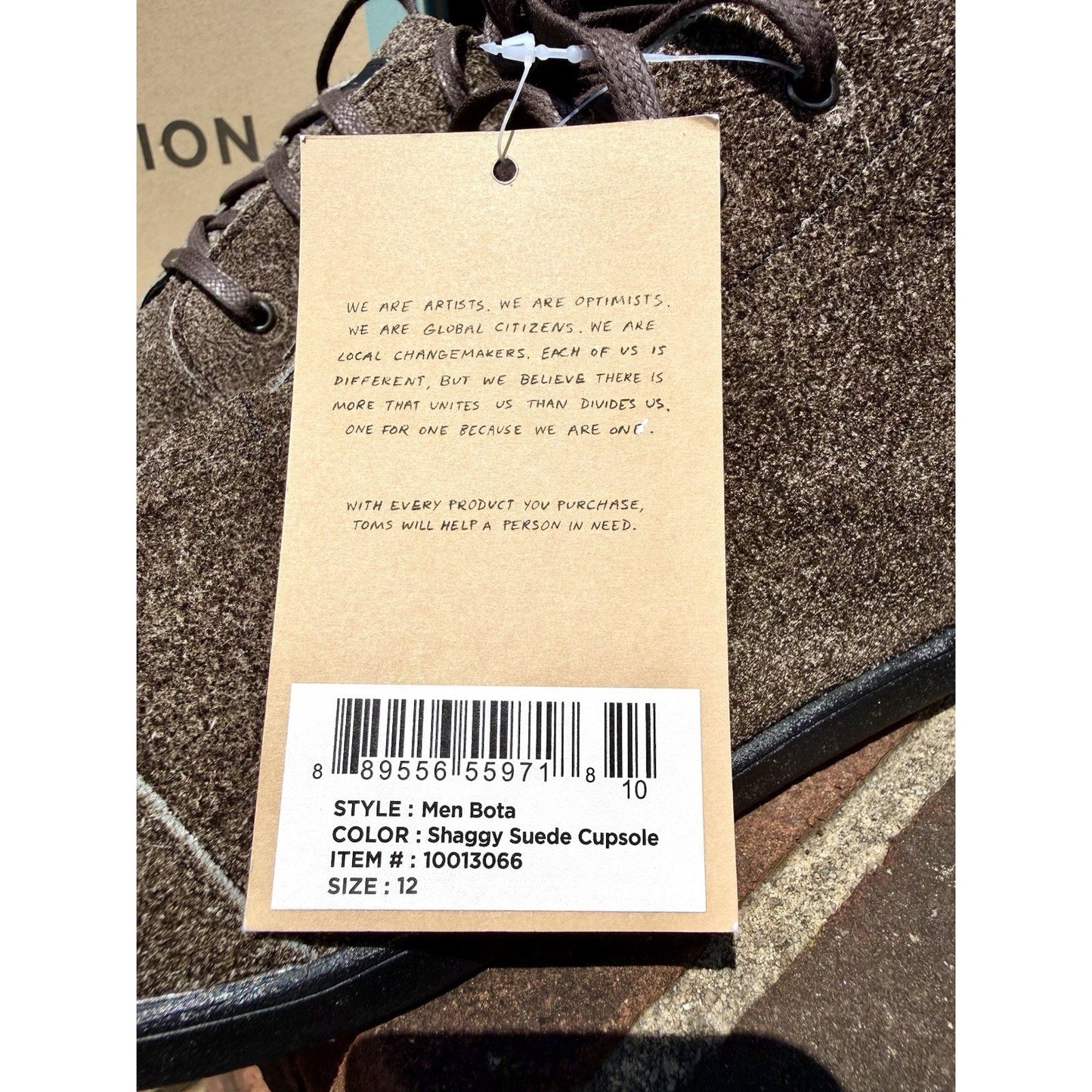 TOMS Mens Bota Shaggy Suede Cupsole Chukka Boots Venice Collection NIB Size 12