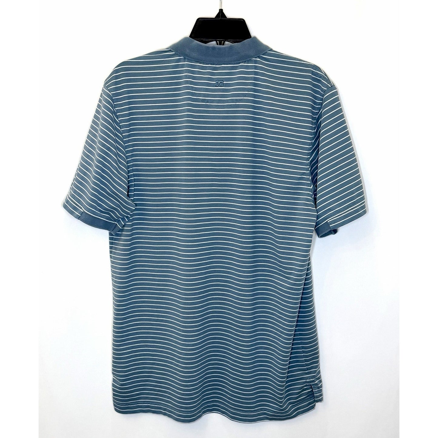 JOE'S JEANS Men's Medium Grey Heather Short Sleeve Stripped Polo Stretch