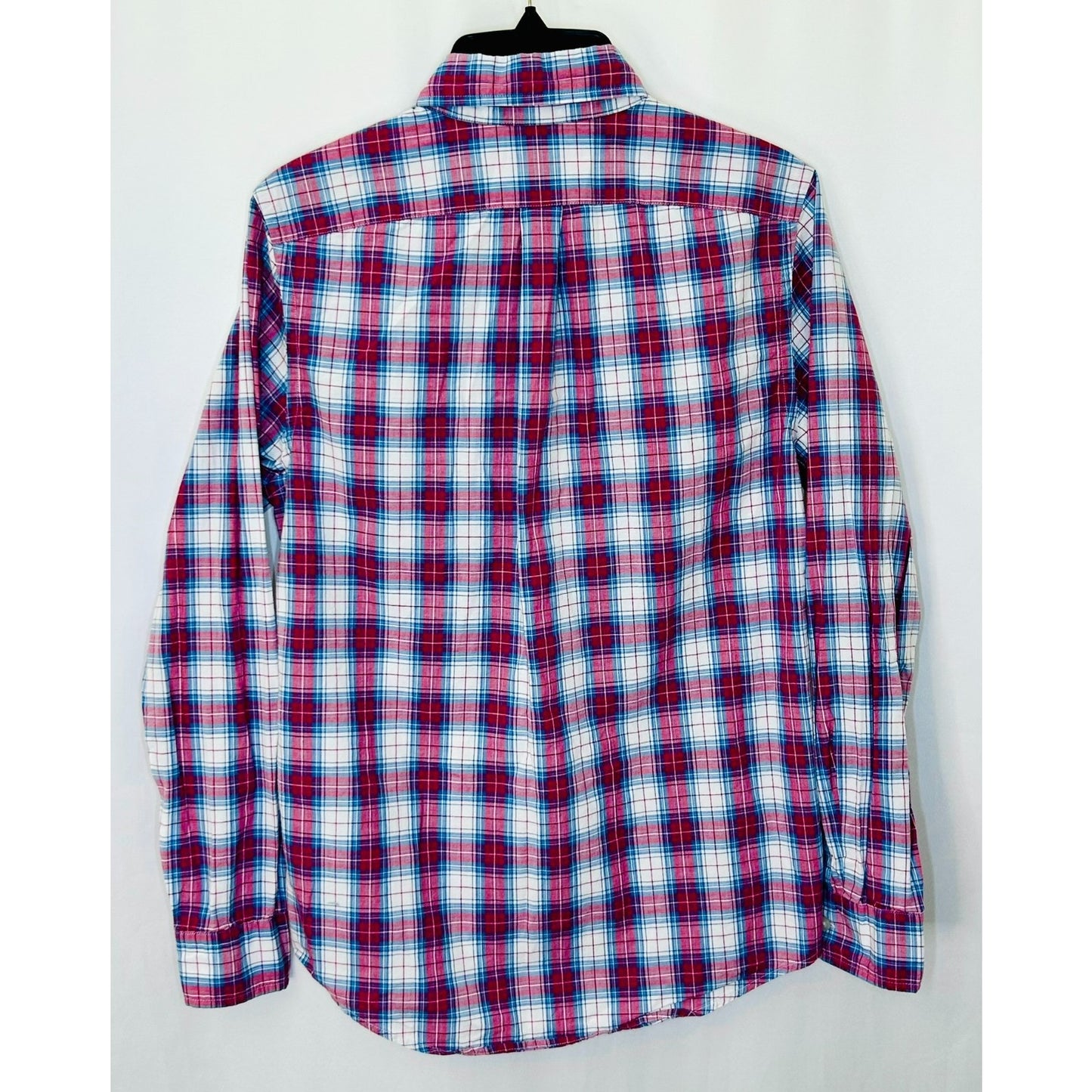 Vineyard Vines Slim Fit Tucker Shirt Men's X-Small plaid blue pink long sleeve