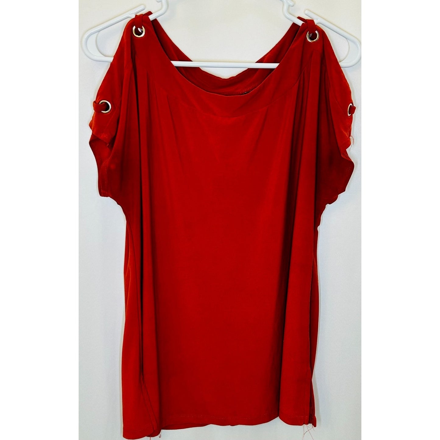 PERSEPTION CONCEPT Women Blouse MEDIUM(8-10) Knit Top Casual Office Red