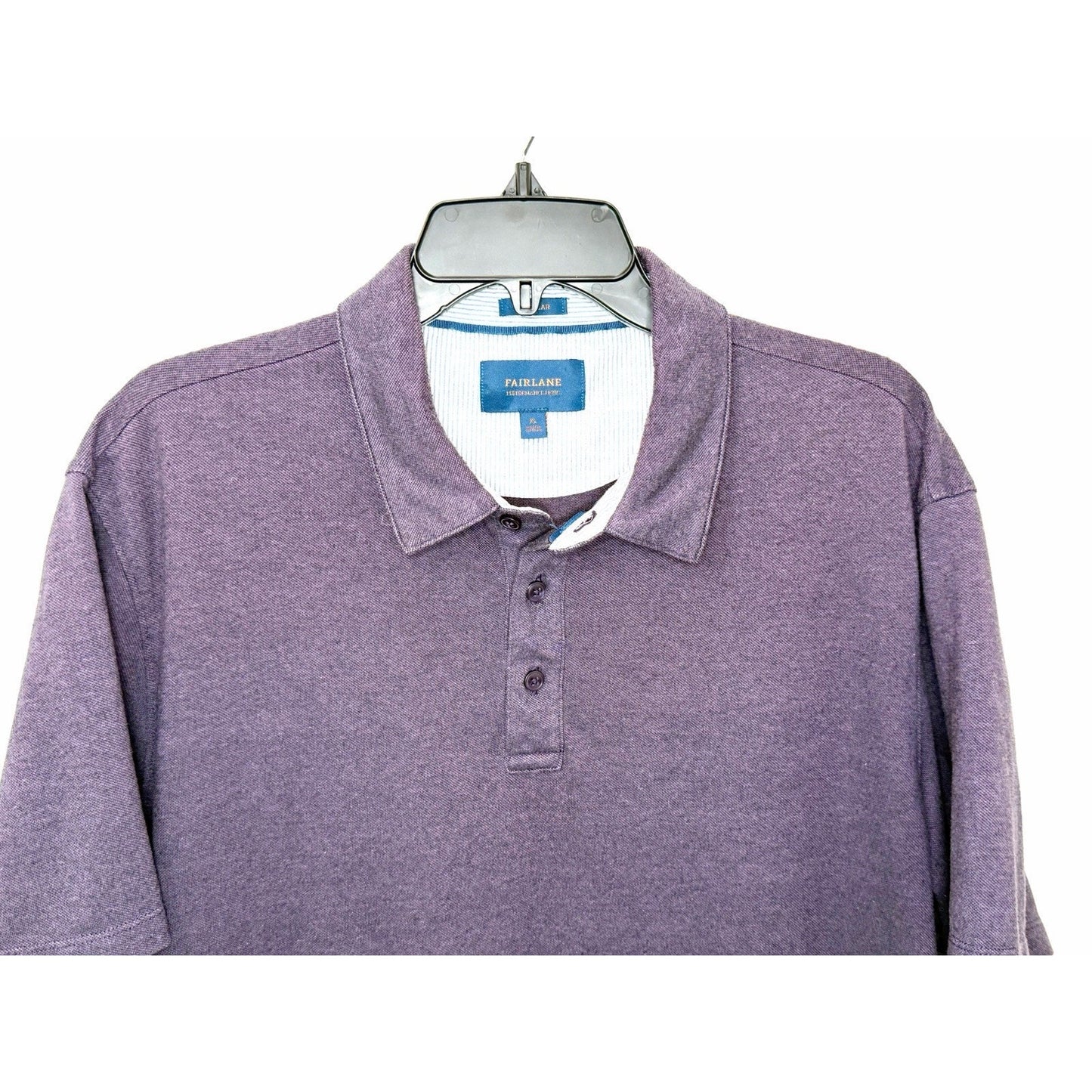 Fairlane Mens XL Performance Polo Shirt Heathered Purple Short Sleeve Golf