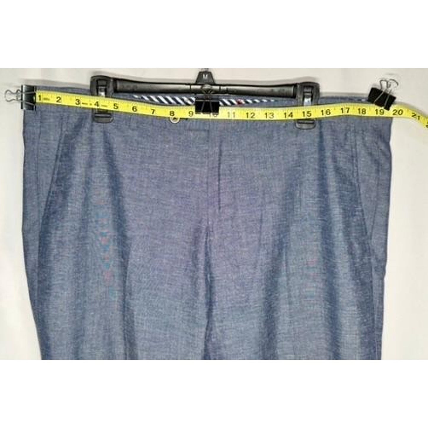 Paisley & Gray Slim Fit Linen Blend Dress Pants Mens 36x32 Blue Chambray