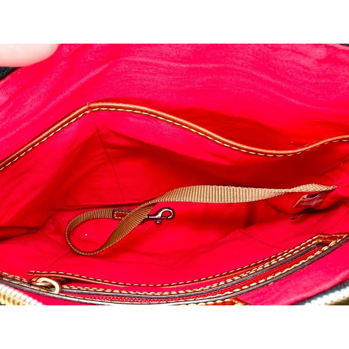 Dooney & Bourke Nylon Crossbody Bag Black Leather Trim Messenger Shoulder Purse