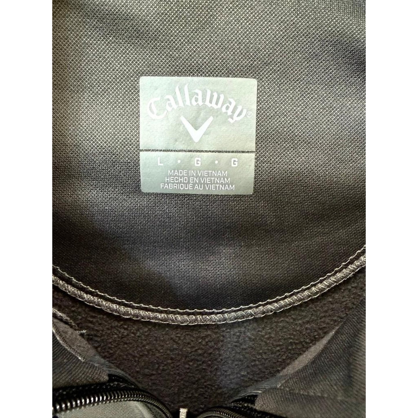 Callaway Golf Jacket Mens Large Gray 1/4 Zip Pullover Fleece Lined Windshirt