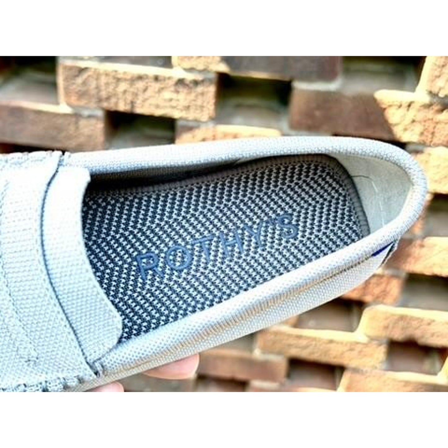 Rothys The Driving Loafer Falcon Grey Knit Slip On Shoes Womens Size 7.5