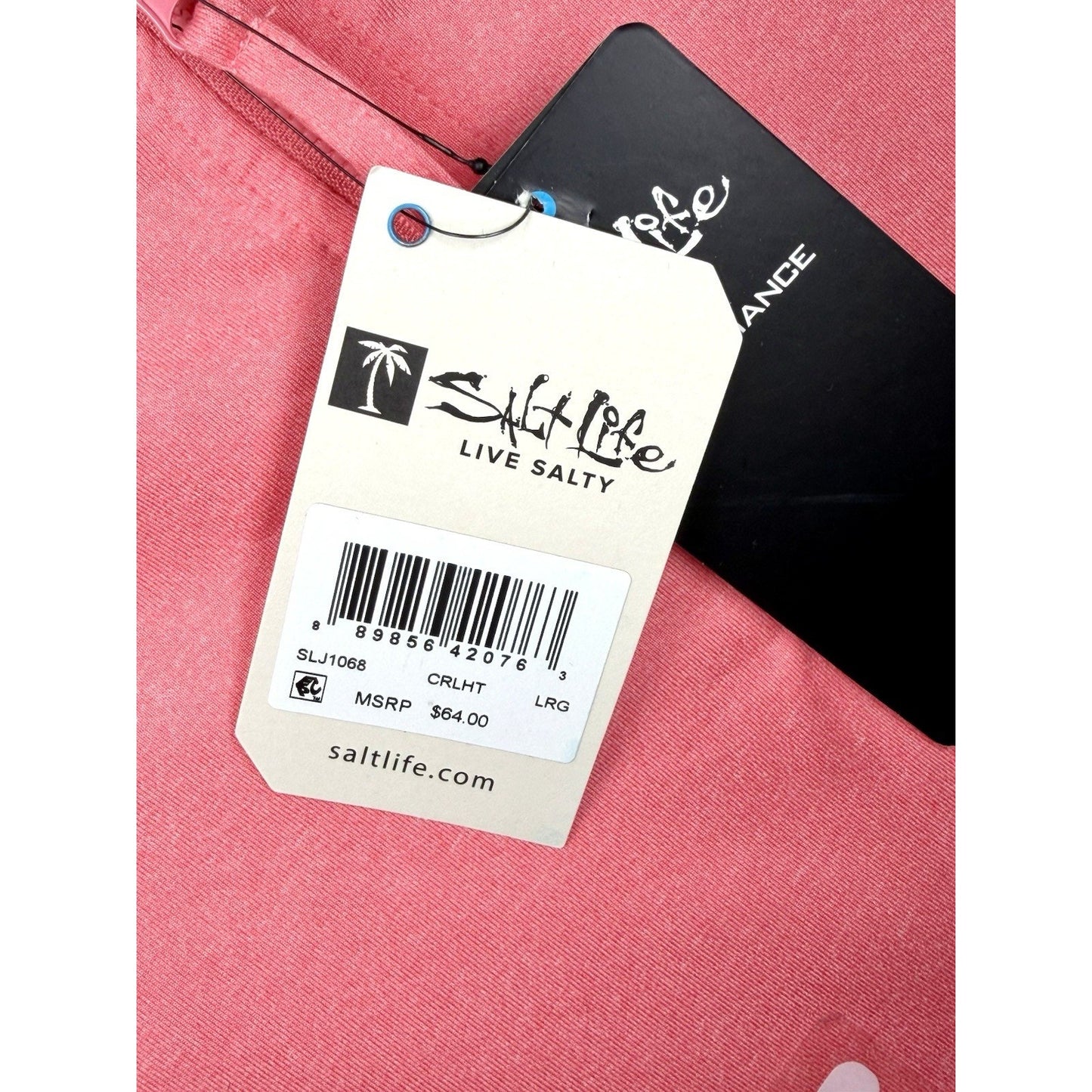 Salt Life Womens Escapism SLX Long Sleeve Performance Dress In Coral Heather NWT