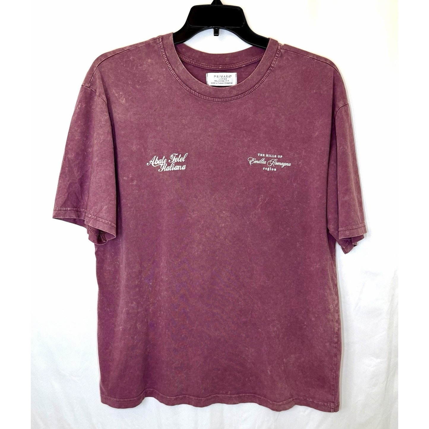 Primark Men’s Large Relaxed Fit Heather Burgandy “Pears” T-shirt