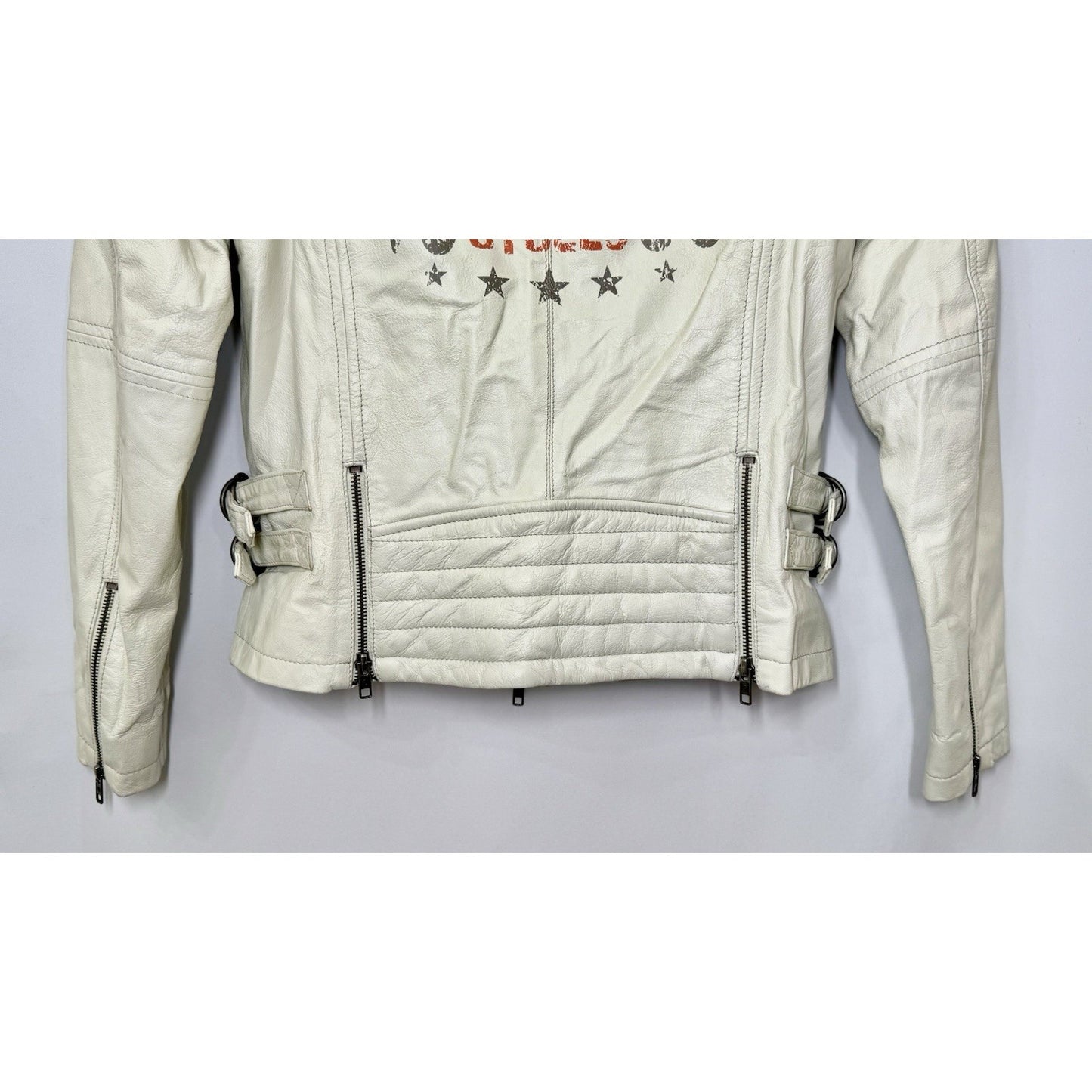 Harley Davidson Women’s SPRING BROOK Leather Jacket Off-White - Size Medium