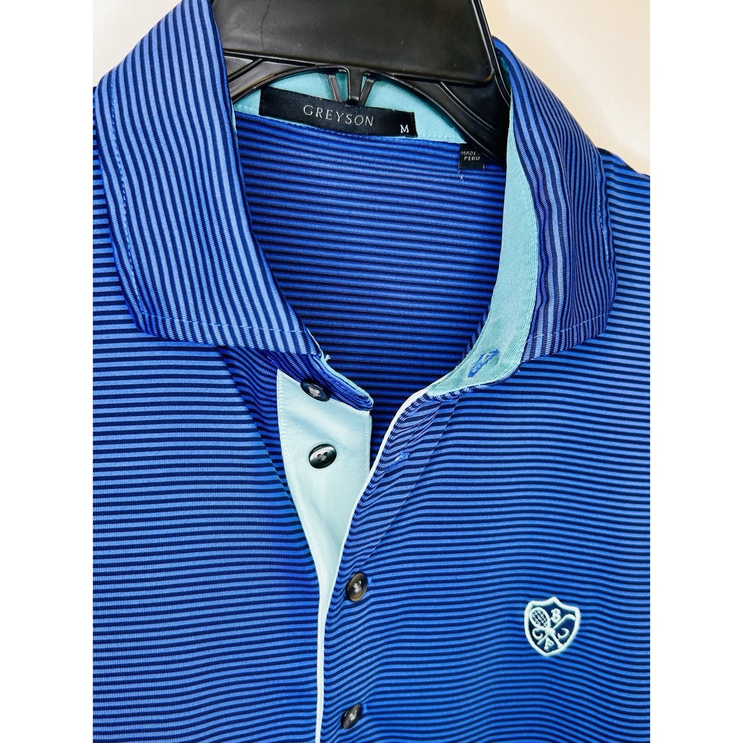 Greyson Santa Ana Polo Color Maltese Blue/Iona Blue Men’s Large | New $110