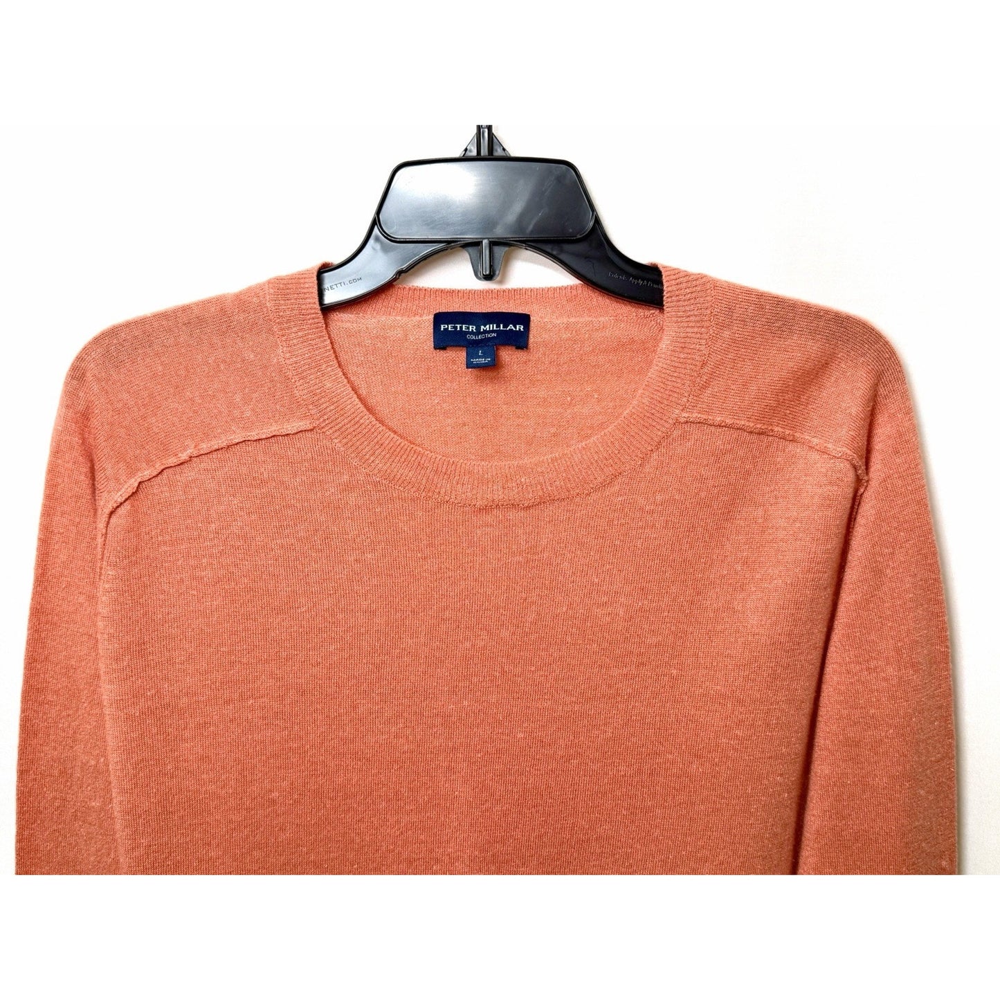 PETER MILLAR COLLECTION Men's L Crewneck Sweater Coral/Orange Luxury NWOT