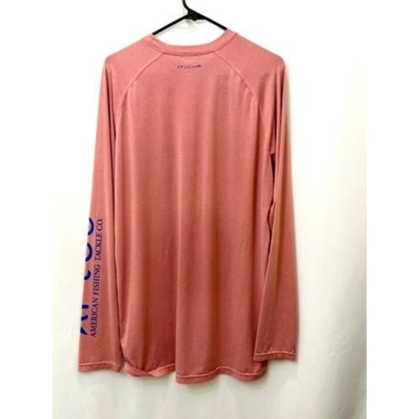 AFTCO Fishing Shirt Mens Large Salmon Pink Long Sleeve Sun Protection