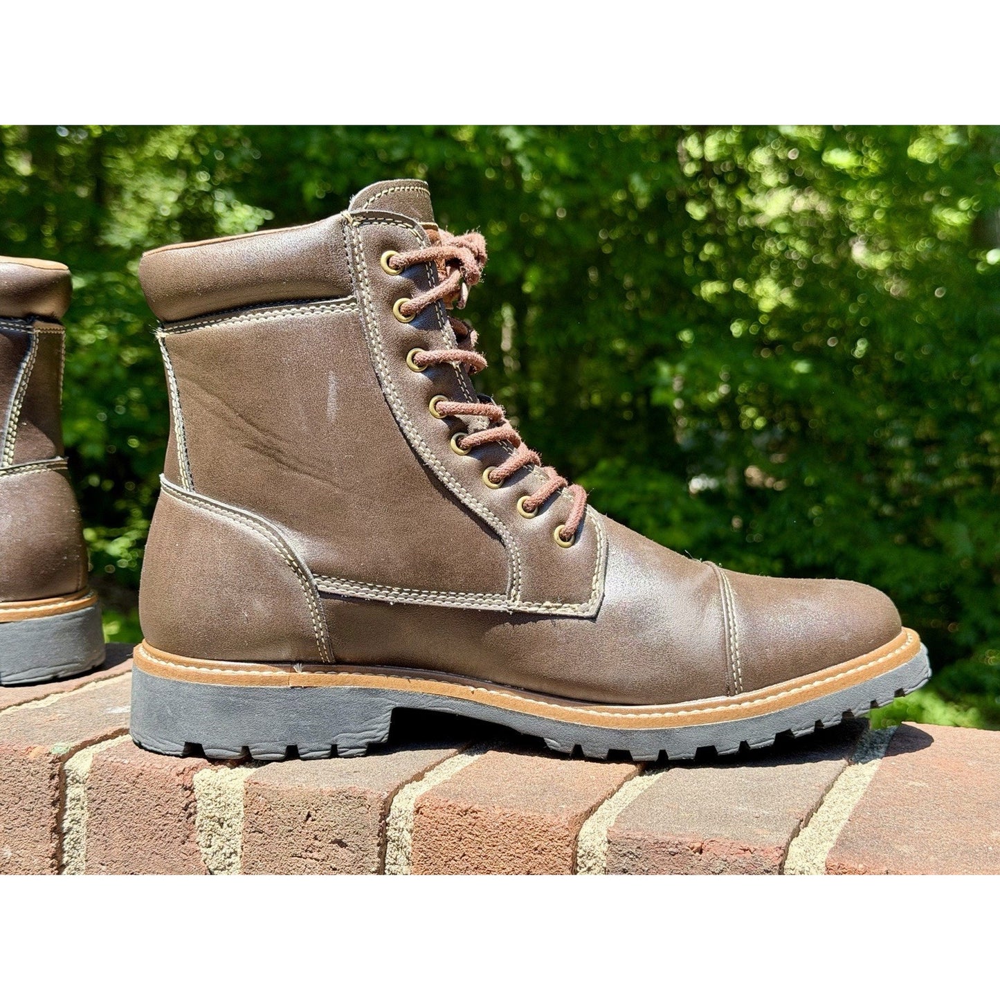 Levi's Mens Wyatt Brown Vegan Leather Lace Up Rugged Casual Boots Size 10 NEW
