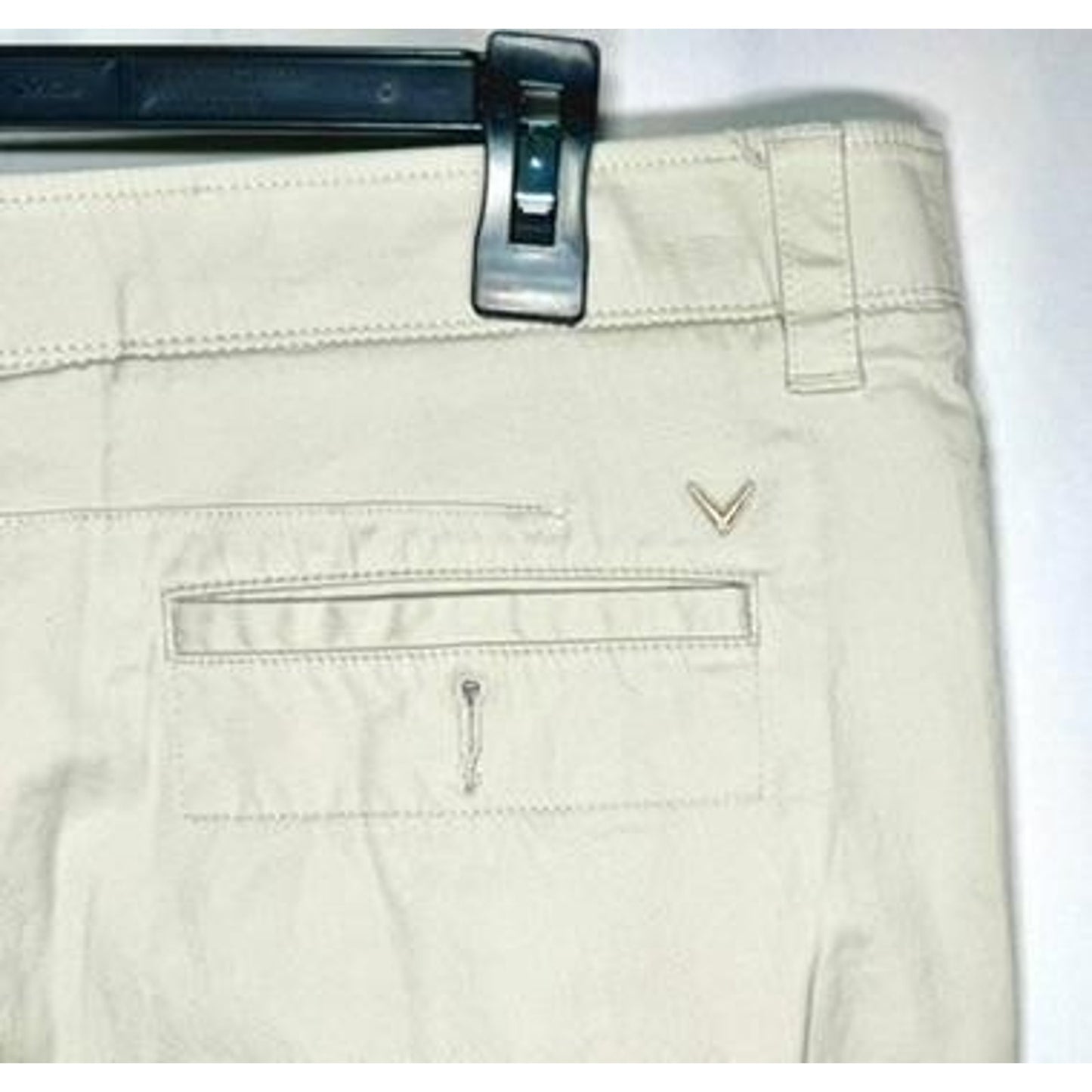 Callaway Golf Pants Mens 38x30 Beige Khaki Cotton Blend Stretch Flat Front Chino