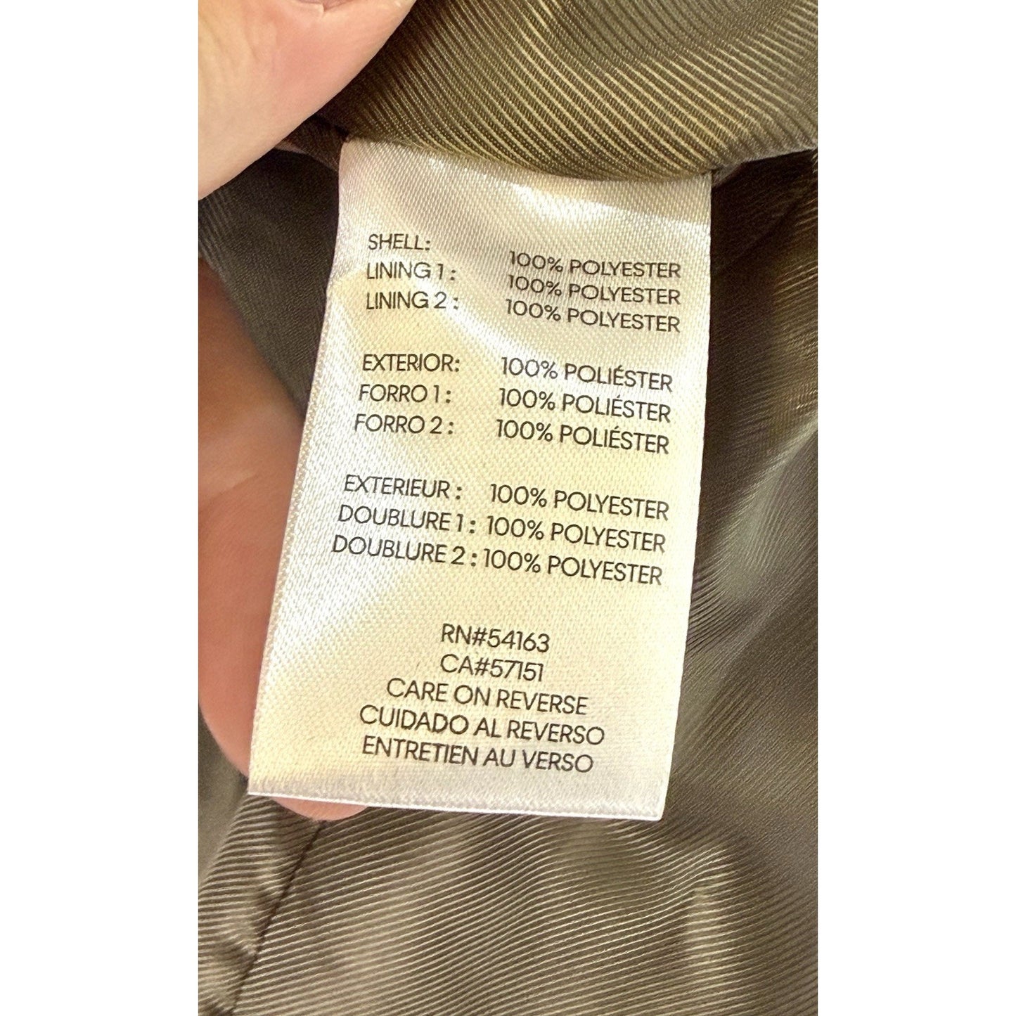Calvin Klein Womens Trench Coat Removable Hood Size Large Color Twig (Worn Once)