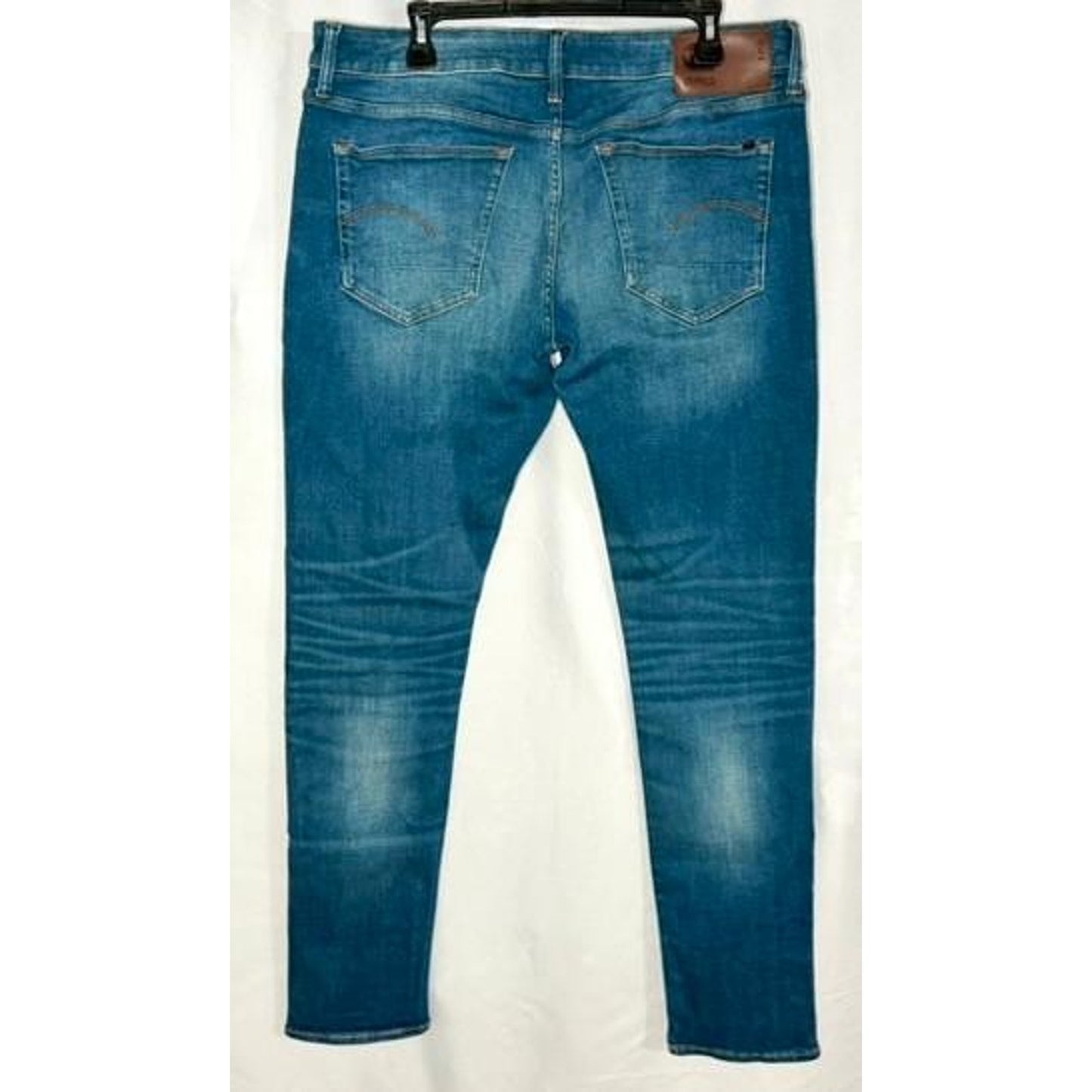 G-Star Raw 3301 Slim Jeans Mens 36x34 Blue Denim Medium Wash Stretch