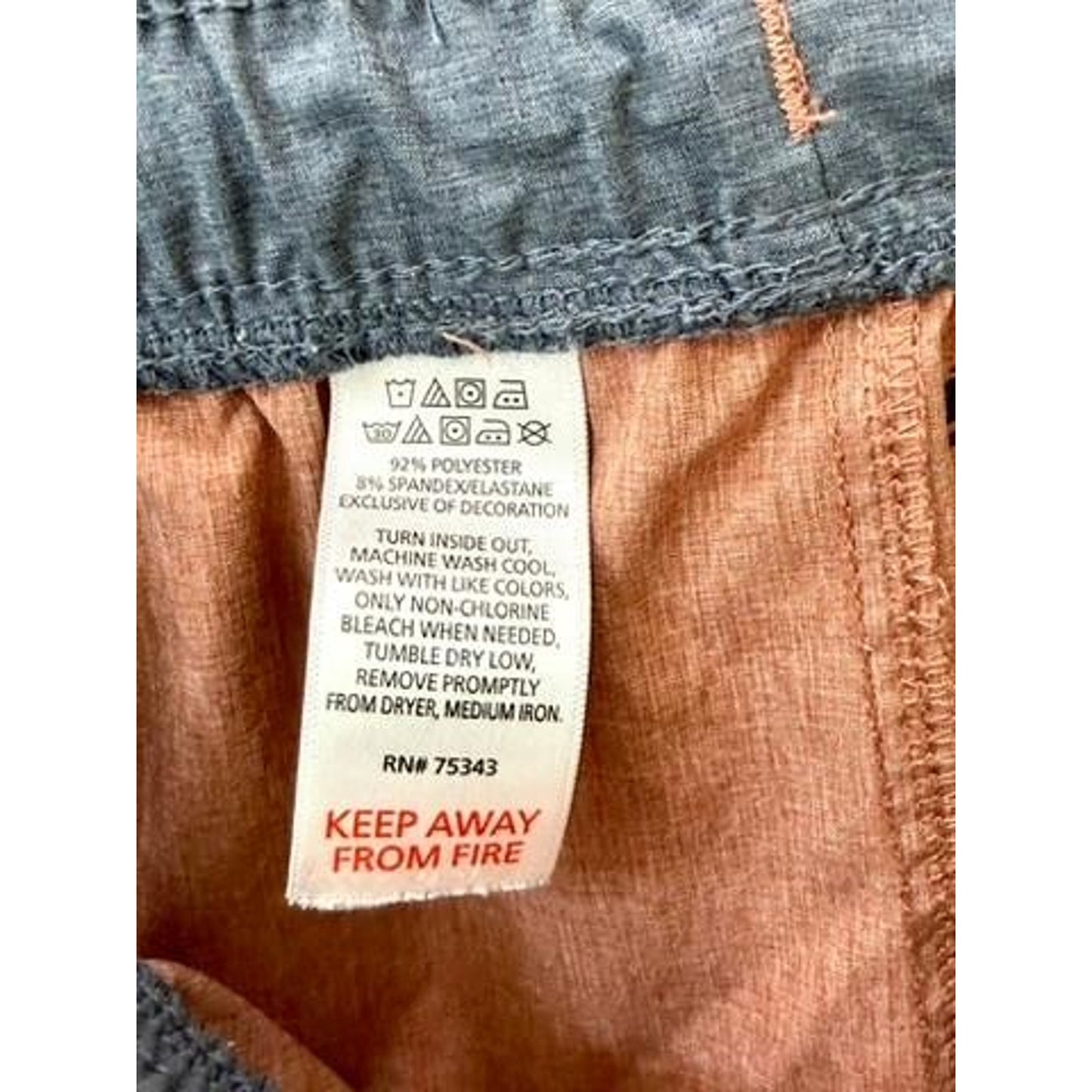 C&C California Boys Shorts Size M 7/8 Orange Heather Elastic Waist Drawstring