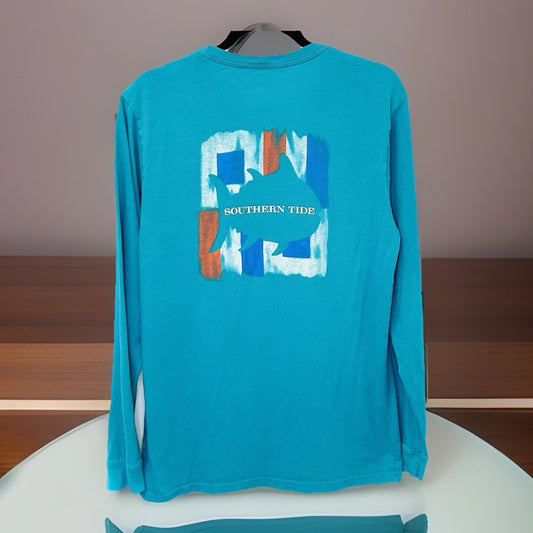 Southern Tide Teal Long Sleeve Skipjack Graphic T-shirt - Men’s Size Small
