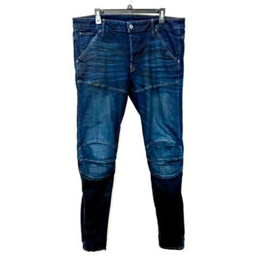 G-Star Raw 5620 3D Slim Jeans Mens 36x34 Blue Denim Moto Elwood Biker