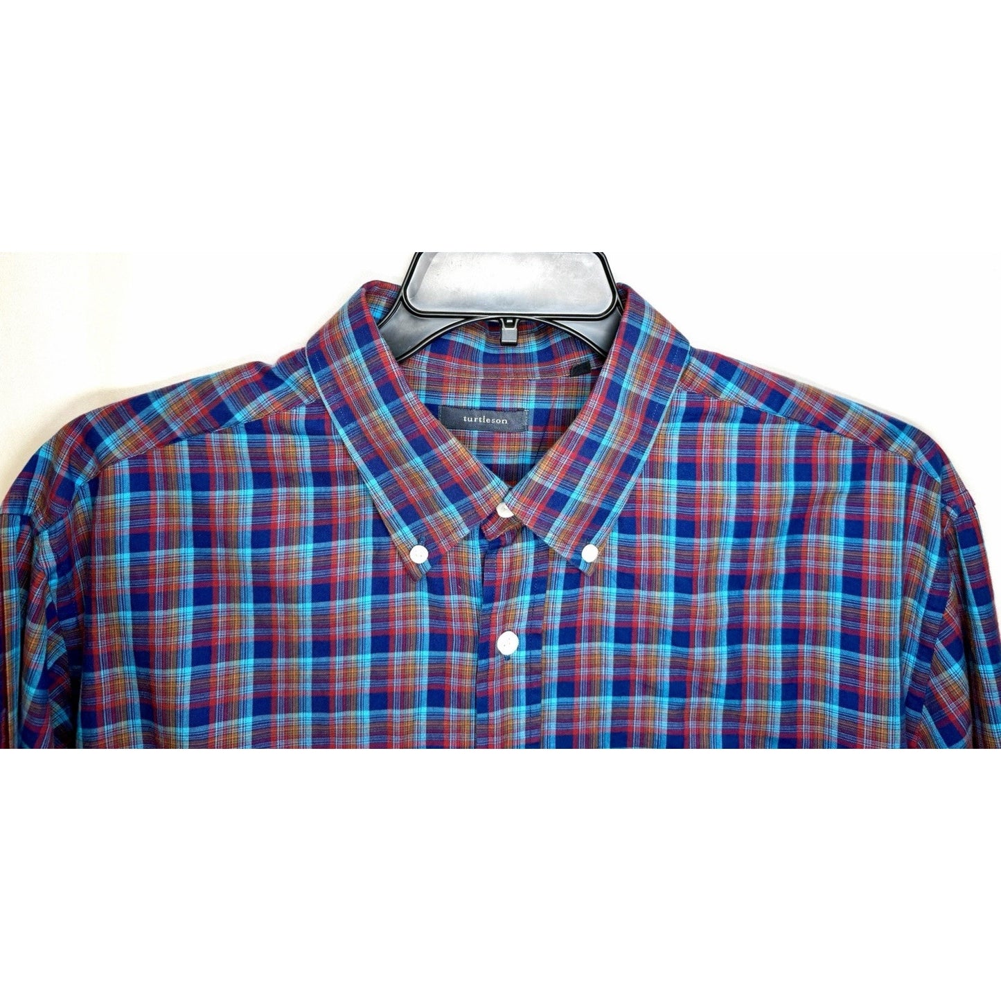 Turtleson Shirt Men’s XXL Blue Plaid Button Up Watermelon Malibu Porter Sport