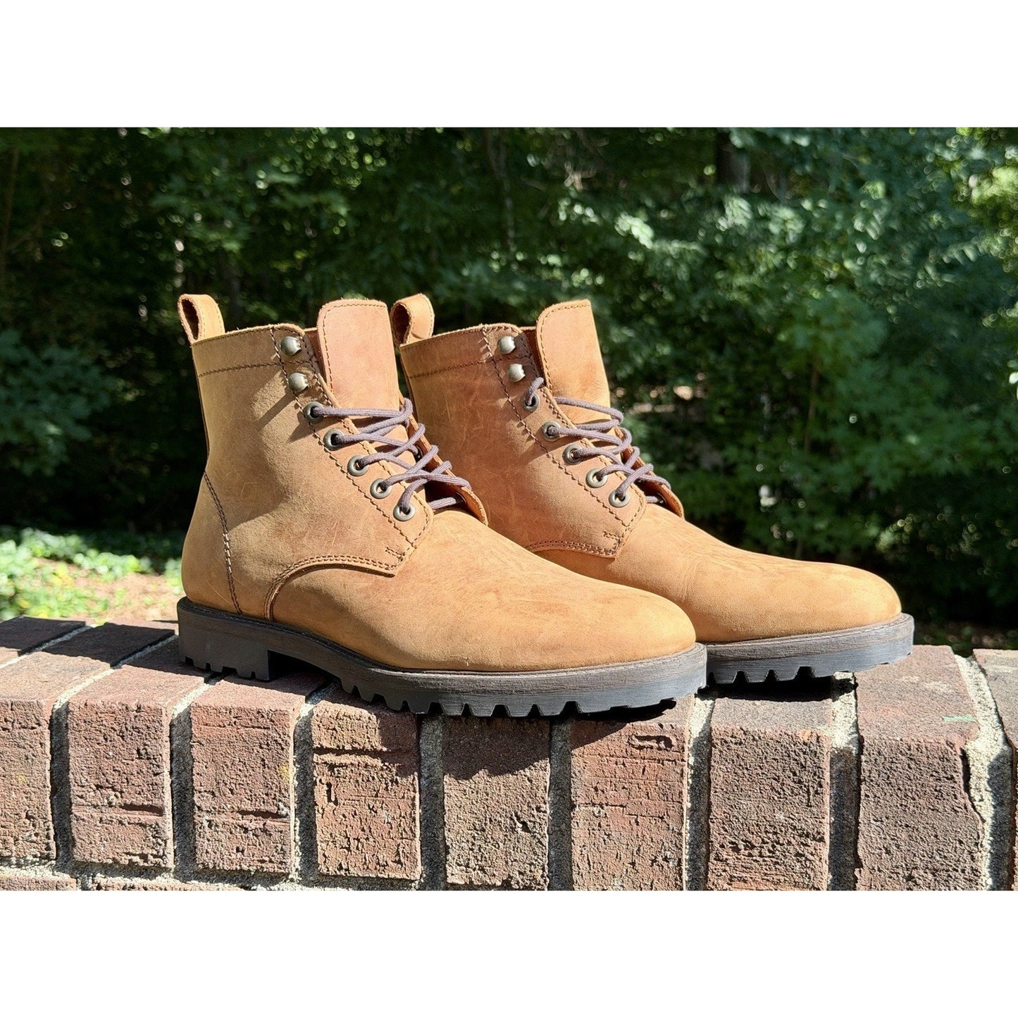 Portland Leather Patina Men's 11 M Breaker Boots Brown Leather Cap-Toe Lace-U